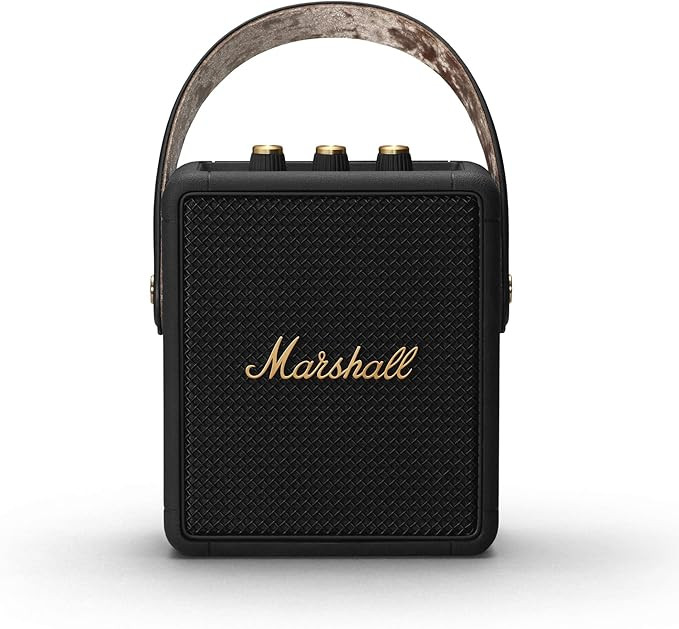 Marshall Stockwell II Portable Bluetooth Speaker, Black and Brass | Amazon (US)