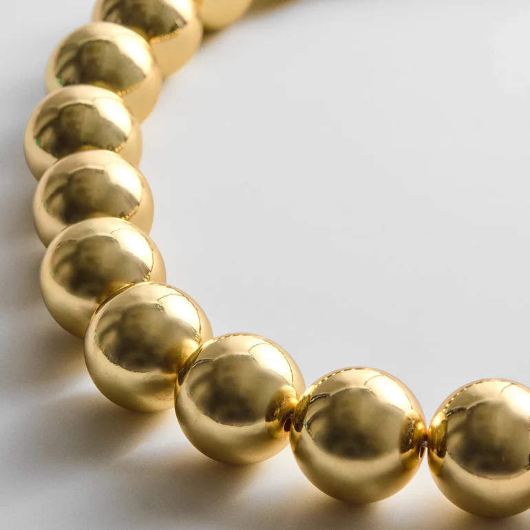 Jane Beaded Necklace - Gold Bead | BaubleBar