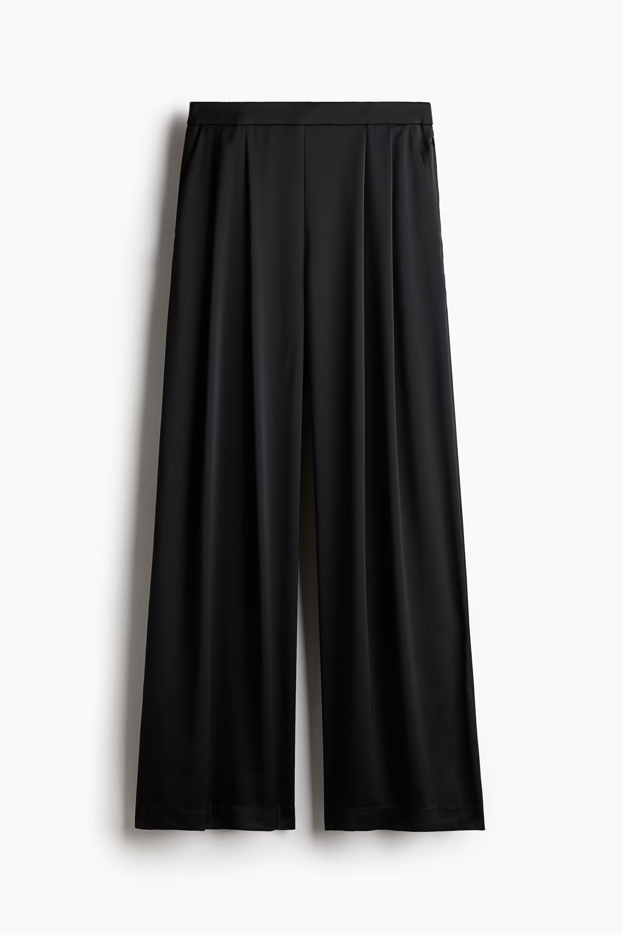 Wide-Leg Satin Pants - Black - Ladies | H&M US | H&M (US + CA)