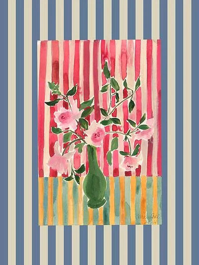 Striped Florals #1 | Artfully Walls