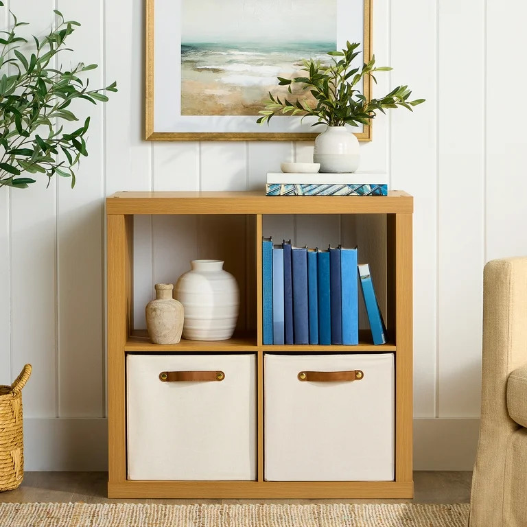 Better Homes & Gardens 4 Cube Storage Organizer, Light Honey | Walmart (US)