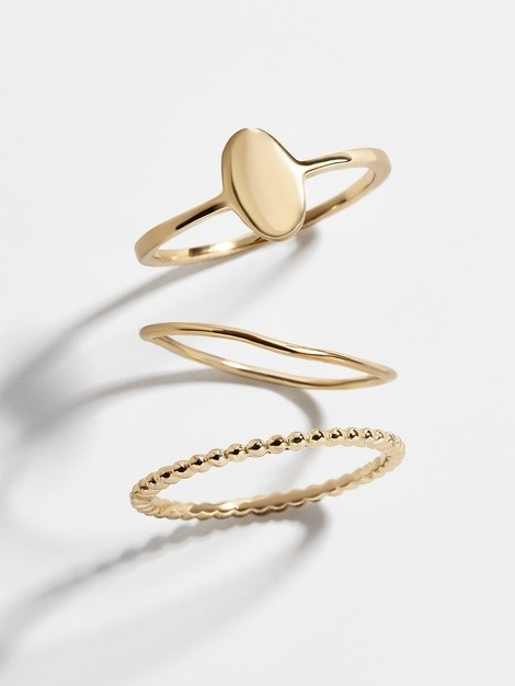 Trinity 18K Gold Vermeil Ring Set of 3 | BaubleBar (US)