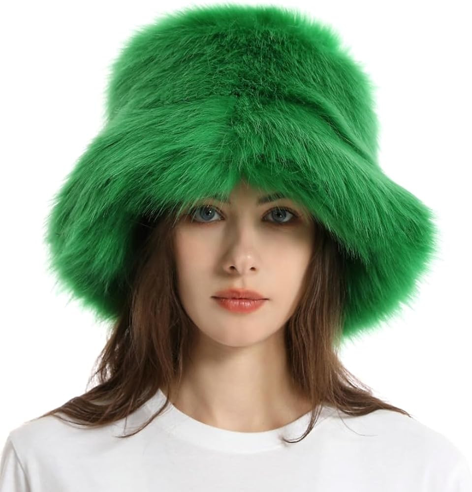 Fuzzy Bucket Hat Y2k Fashion Warm Winter Hat Fluffy Furry Plush Faux Fur Hats Fishing Hat Bucket ... | Amazon (US)