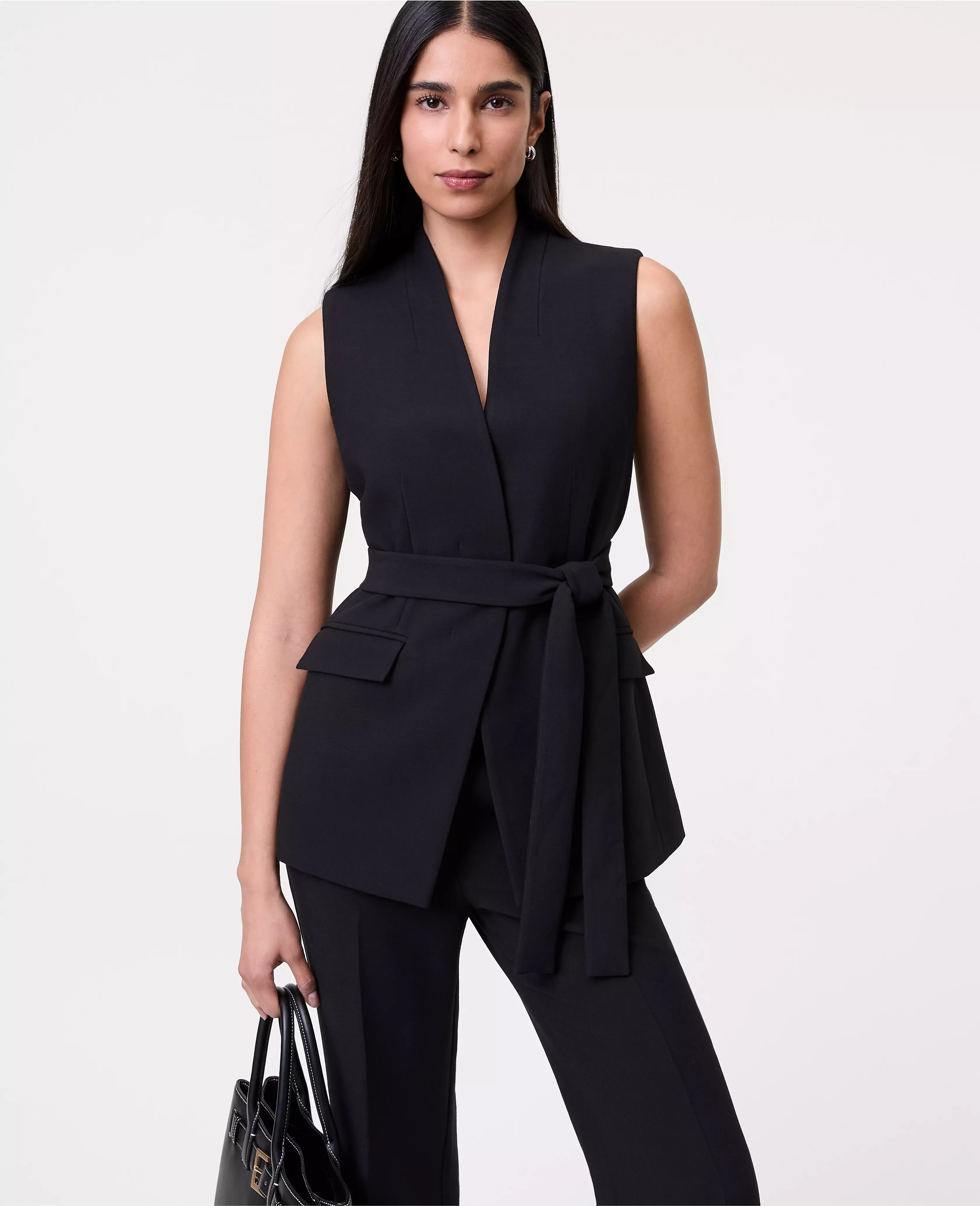The Belted Long Vest | Ann Taylor