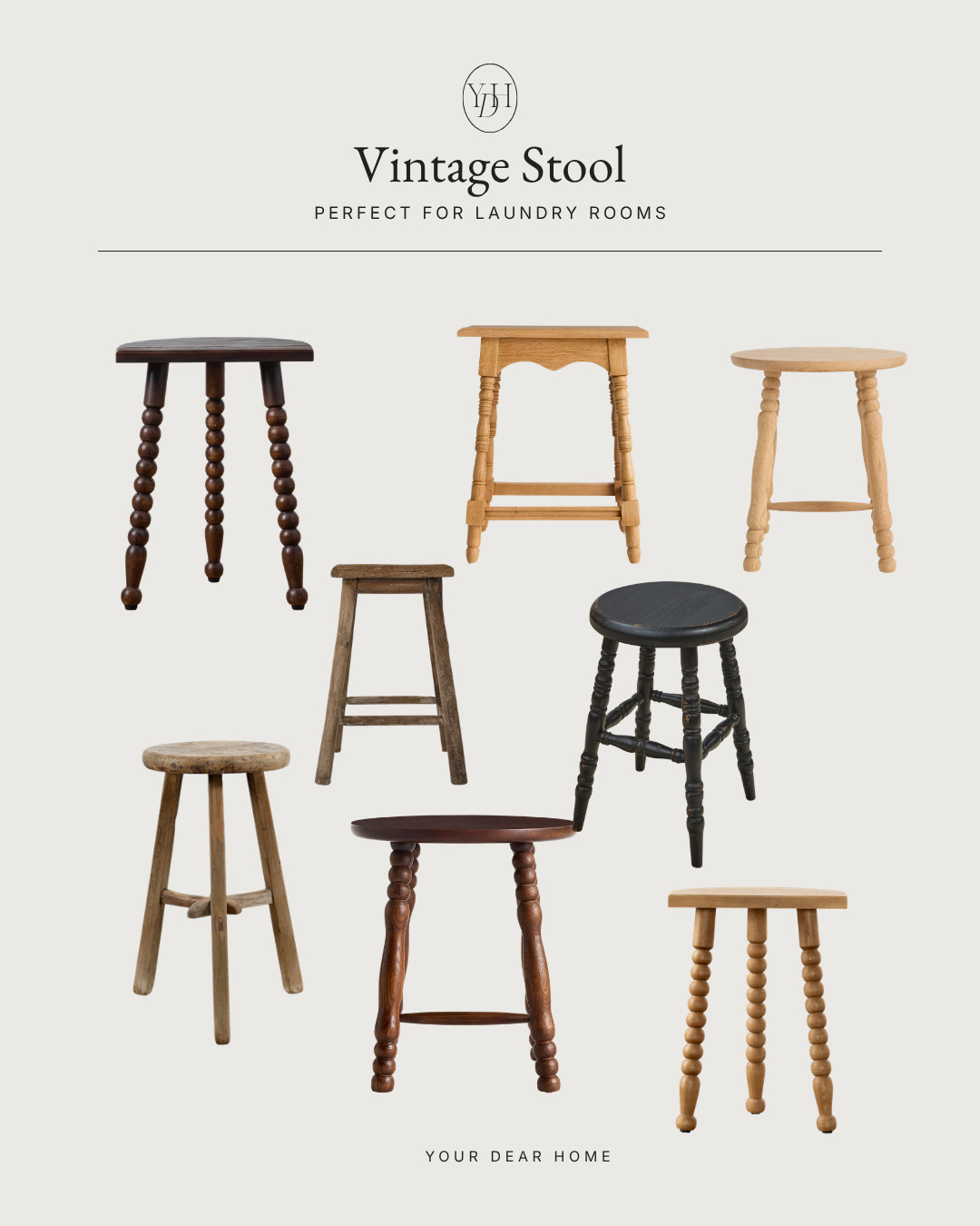 A small vintage stool adds so much charm to a laundry room while also being genuinely useful. These are perfect for styling baskets, reaching cabinets or just softening the space visually. 

 #LTKHome