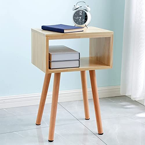 exilot Solid Wood Nightstand Mid-Century Modern Bedside Table Minimalist and Practical End Side Tabl | Amazon (US)