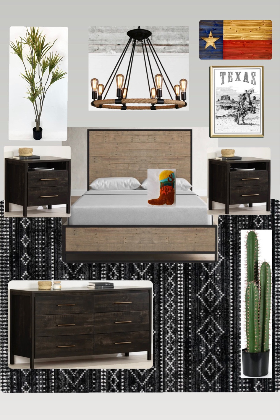 Bedroom. Western bedroom. Cowboy bedroom. Texas bedroom. Dresser. Area rug  

#LTKhome #LTKtravel #LTKfamily