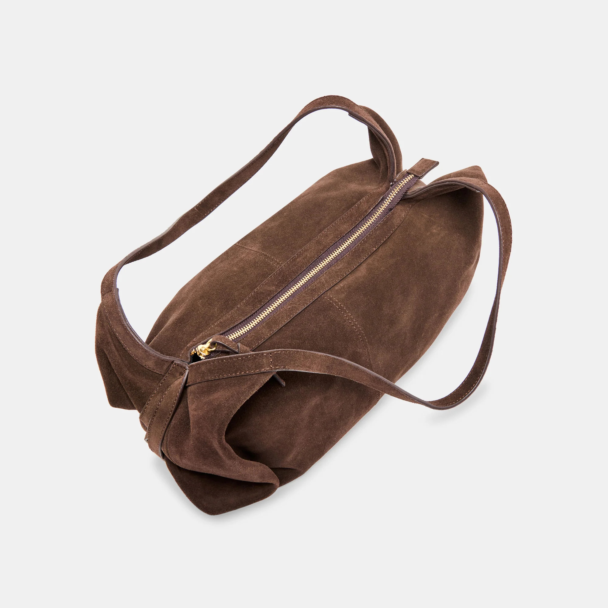 Billy Shoulder Bag Chocolate Suede | DolceVita.com