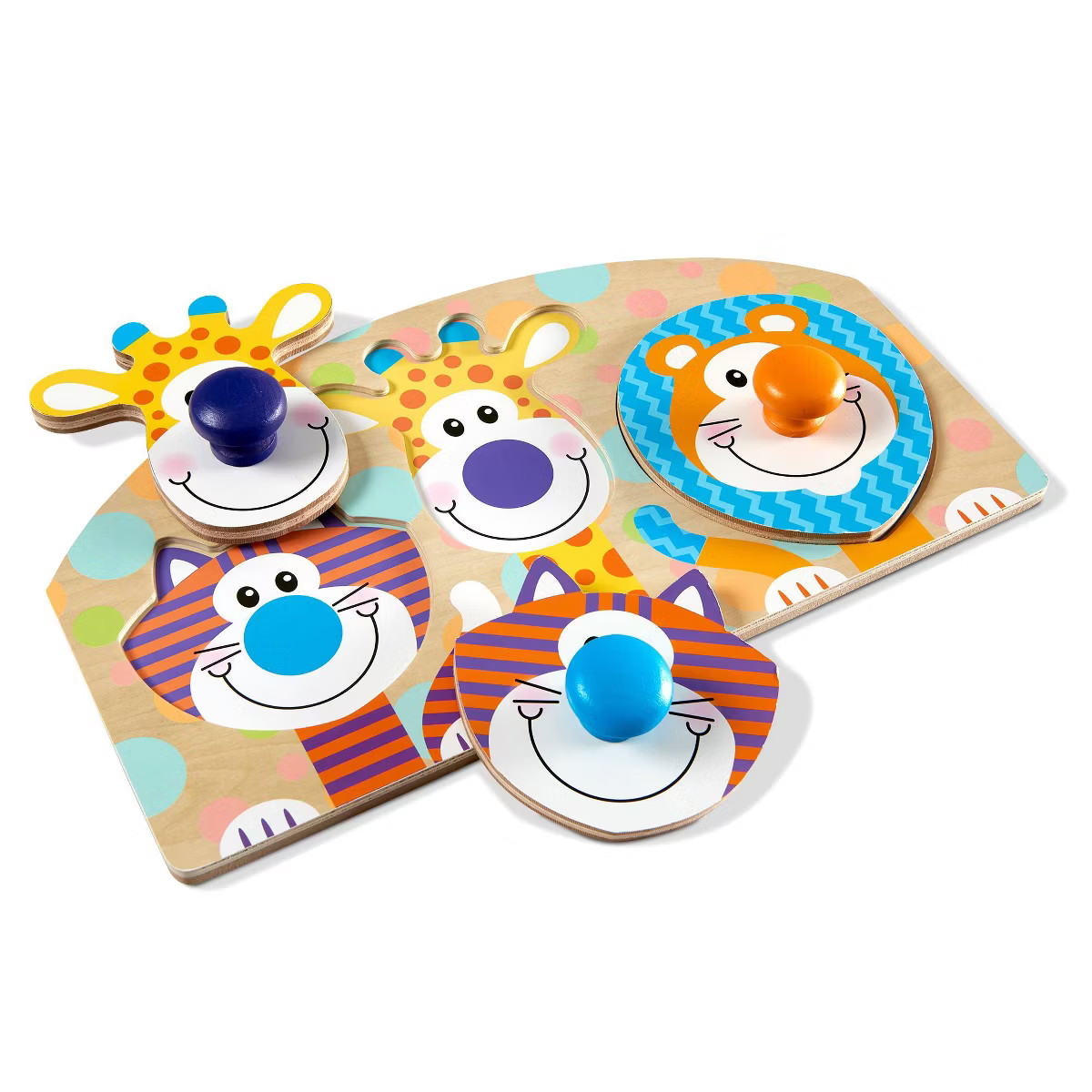 Melissa & Doug First Play Wooden Jumbo Knob Safari Animal Puzzle (3pc) | Target