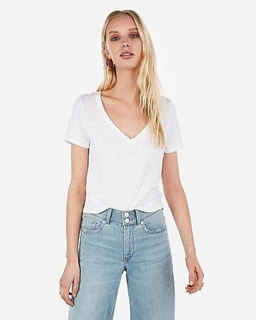 express one eleven slub v-neck tee | Express