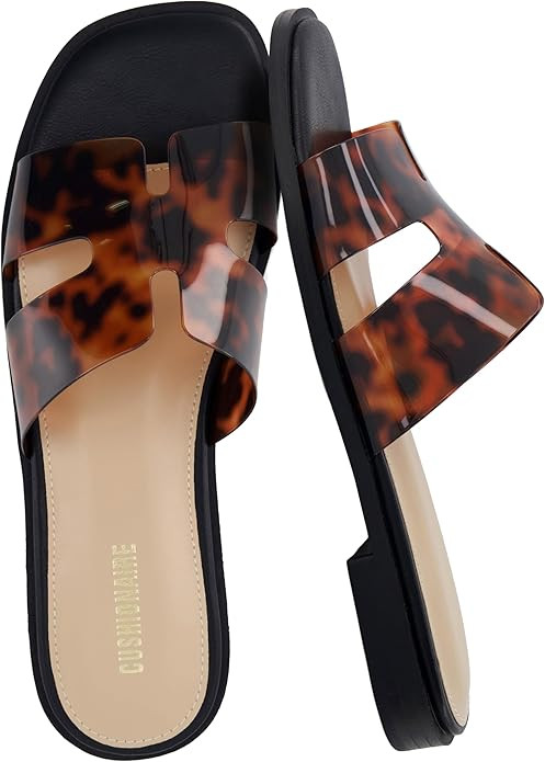 CUSHIONAIRE Voyage Cutout Strap Slides for Women, Slip On Summer Flats, Trendy Footwear, Comforta... | Amazon (US)