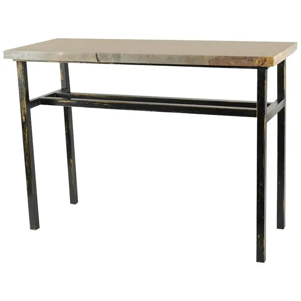 Modern Art Console, Painted Steel and Marble | 1stDibs