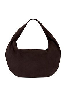 Flattered Alva Shoulder Bag in Suede Chocolate from Revolve.com | Revolve Clothing (Global)