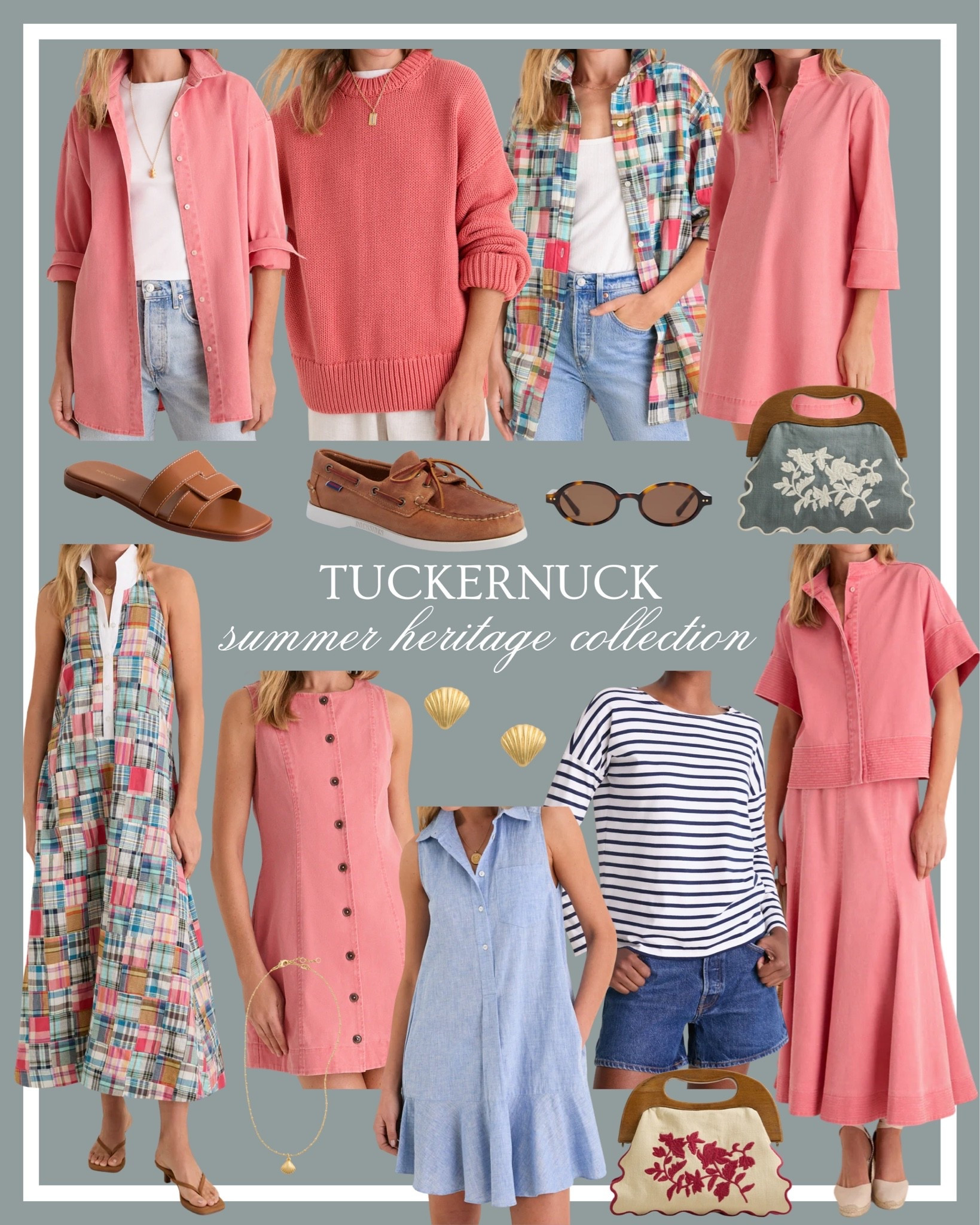 Tuckernuck summer heritage collection 🐚 I love the collaboration with Nantucket Reds — such a fun coastal collection for summer. Coastal style, coastal grandmother style, Nantucket outfit, preppy style