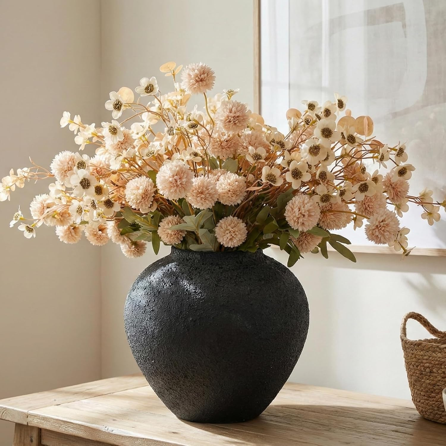Beige Silk Flower Arrangements Decor, Large Floral Centerpieces For Tables | Amazon (US)