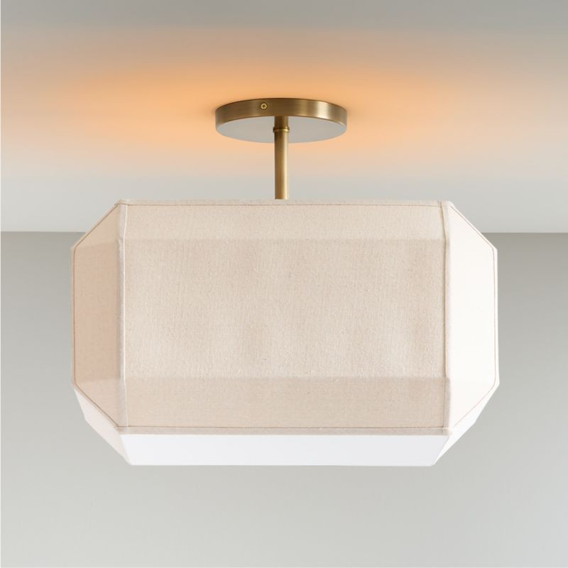 Luca Linen Box 18" Kids Semi-Flush Mount Ceiling Light | Crate & Kids | Crate & Barrel