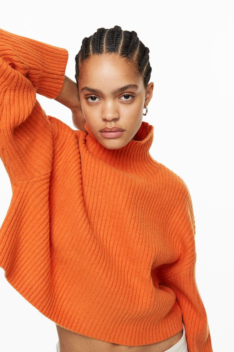 Ribbed Mock Turtleneck Sweater | H&M (US + CA)