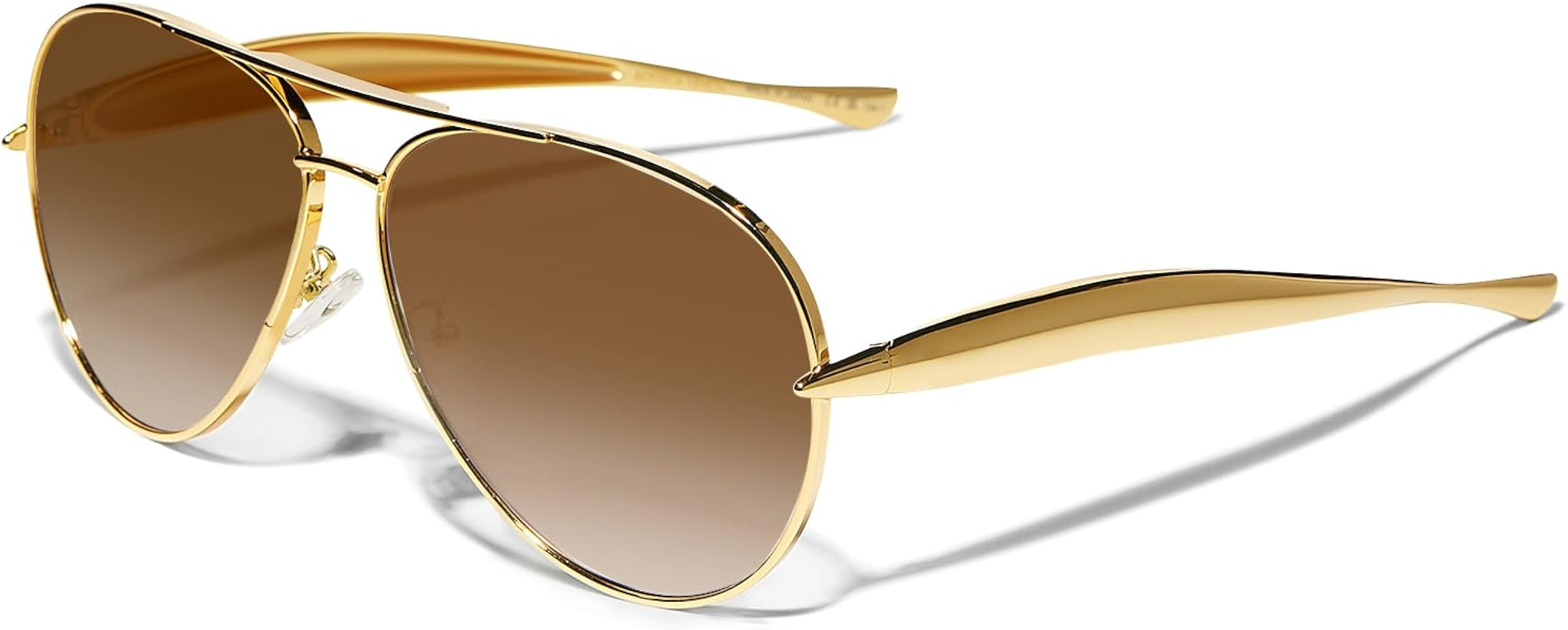 GUVIVI Retro Gold Aviator Sunglasses for Women Men 70s Metal Sun Glasses | Amazon (US)