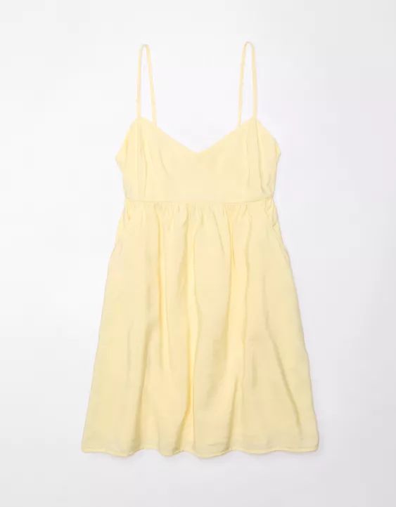 AE Open Back Babydoll Mini Dress | American Eagle Outfitters (US & CA)