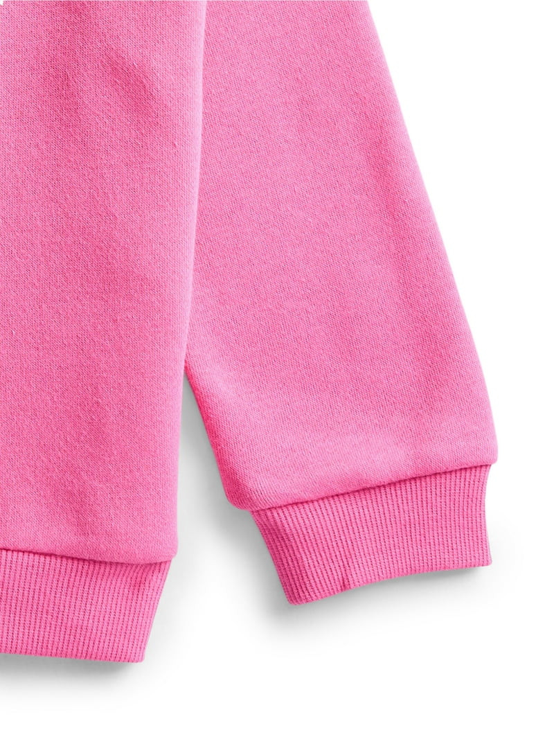 Wonder Nation Toddler Girls Fleece Sweatshirt with Long Sleeves, Sizes 2T-5T | Walmart (US)