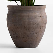 Illara 19.7" x 18.9" Bronze Indoor/Outdoor Planter | Crate & Barrel | Crate & Barrel