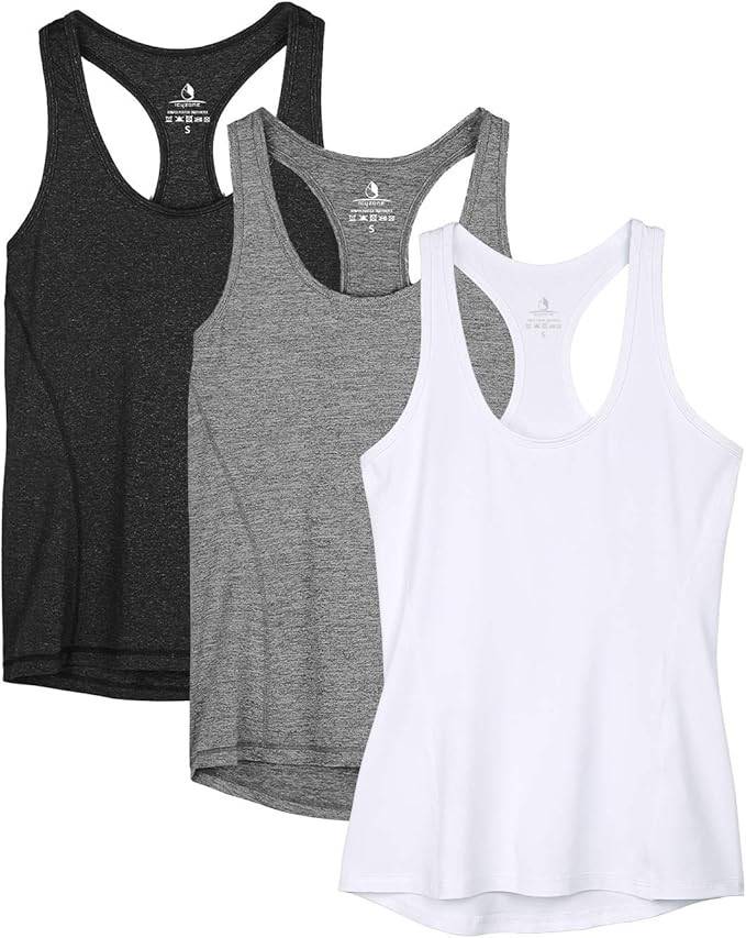icyzone Workout Tank Tops for Women - Racerback Athletic Yoga Tops, Running Exercise Gym Shirts(P... | Amazon (US)
