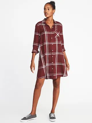 Plaid Swing Shirt Dress for Women | Old Navy US