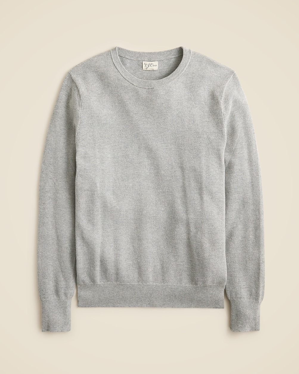 Cotton piqué-stitch crewneck sweater | J. Crew US