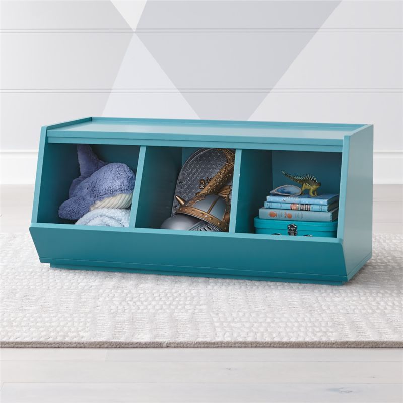 Storagepalooza II Wide Teal Toy Organizer + Reviews | Crate and Barrel | Crate & Barrel