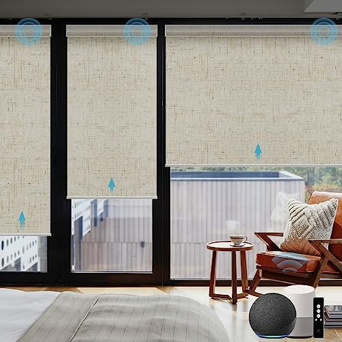 SmartWings Motorized Smart Blinds with Remote, Custom Automatic 100% Blackout Roller Shade Compat... | Amazon (US)