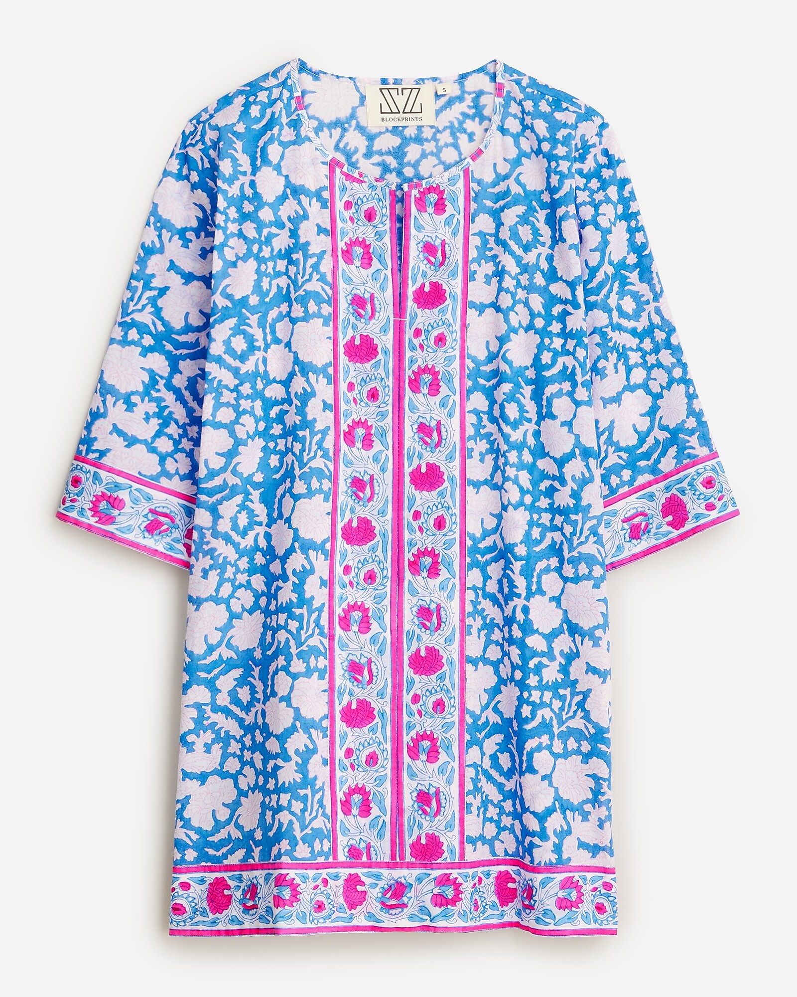 SZ Blockprints™ X J.Crew hand-block-printed mini cover-up in Nila print | J.Crew US