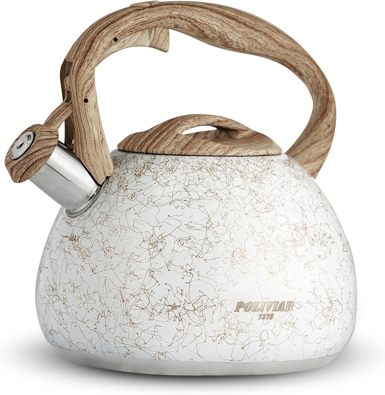 Amazon.com: POLIVIAR Tea Kettle, Iron Grey Tea Pot Stovetop, 2.7 Quart Loud Whistling Coffee and ... | Amazon (US)