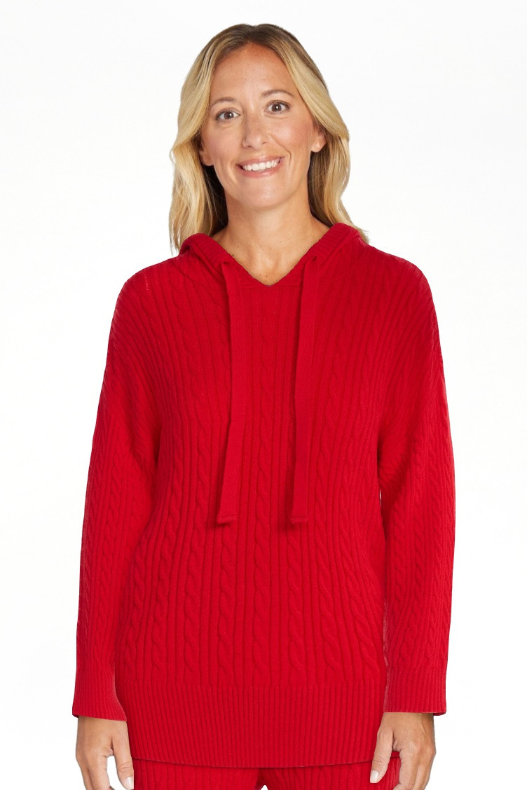 Free Assembly Women's Cozy Yarn Cable Knit Hoodie Sweater, Midweight, Size XS-XXL | Walmart (US)