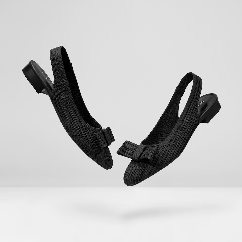 Pointed-Toe Bow Sling-Back Sandals | VIVAIA