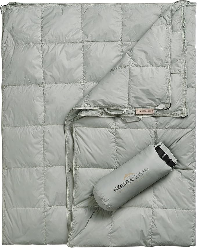 Down Camping Blanket - Warm Puffy Camping Quilt for Cold Weather, Backpacking, Hiking, Beach, Tra... | Amazon (US)