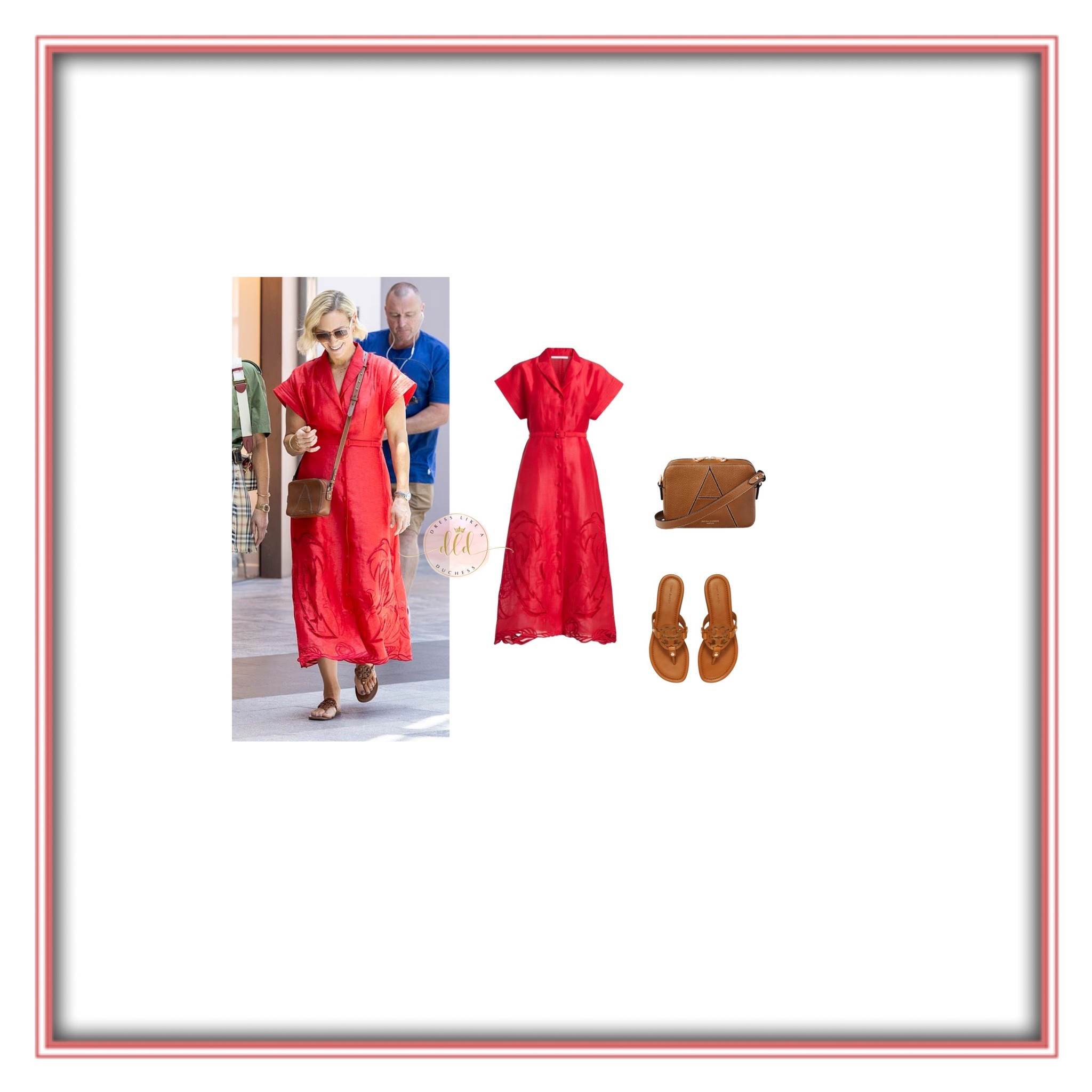 1/9/26 Zara Tindall with Kate Warehouse in Australia wearing Leo Lin Aubrey dress 
Photo via X 