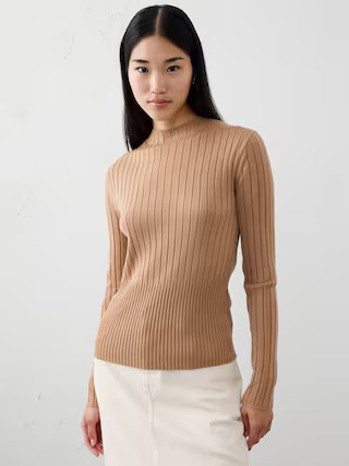 Merino Wool Ribbed Sweater | Banana Republic Factory