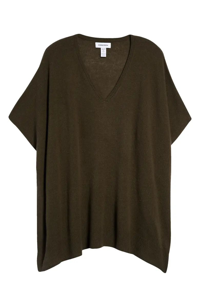 V-Neck Wool & Cashmere Poncho | Nordstrom