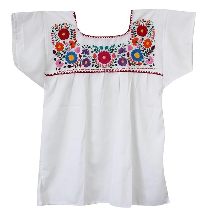 Liliana Cruz Embroidered Mexican Peasant Blouse | Amazon (US)