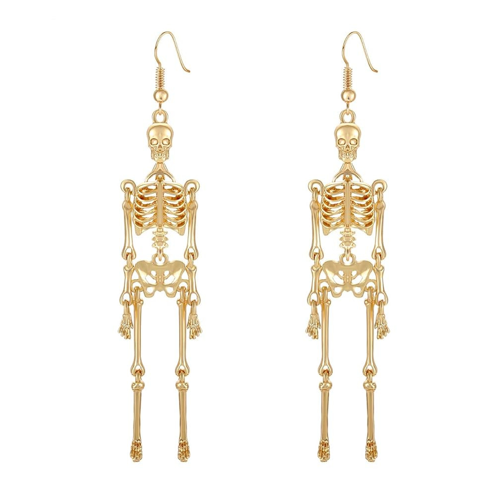 Halloween Skeleton Earrings Spooky Skull Skeleton Dangle Earrings for Women Costume Dress Up Ghos... | Amazon (US)
