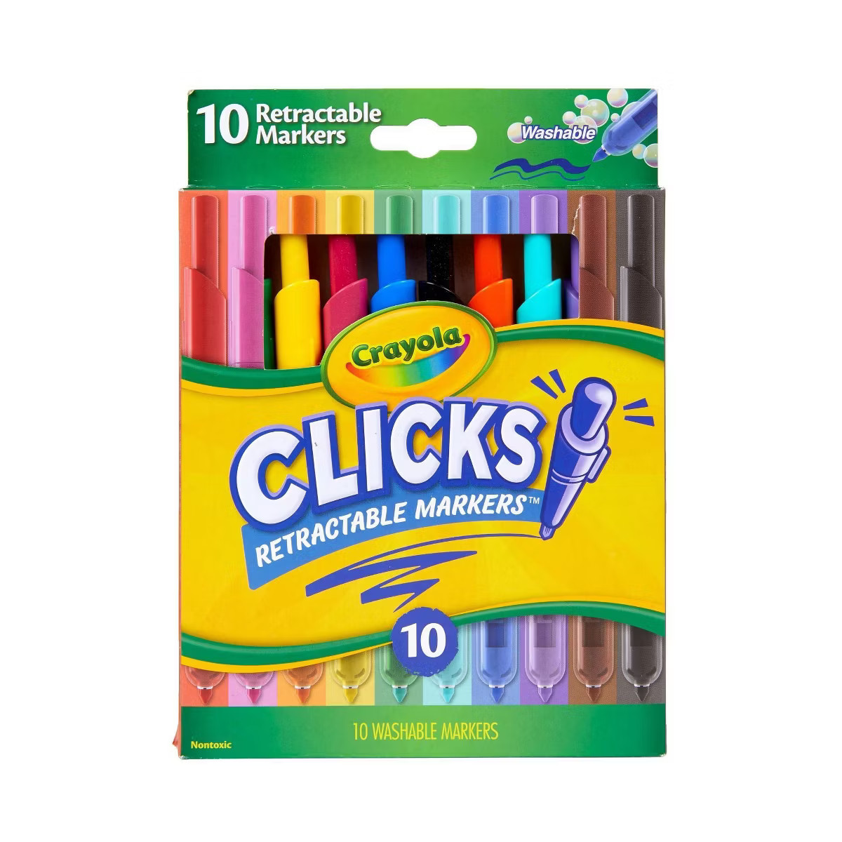 Crayola Clicks Retractable Tip Markers, 10ct, Stocking Stuffers for Kids and Teens, No Dry Washab... | Target