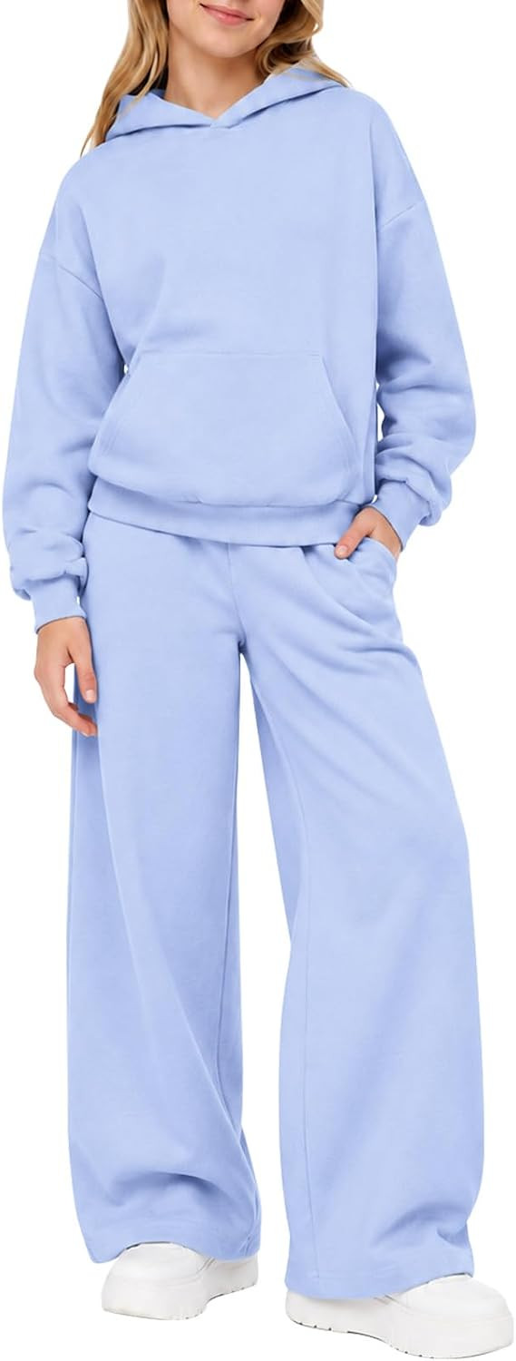 Girls Sweatsuits Fall Winter Outfits Teen Hoodies Set Kids Track Suits | Amazon (US)