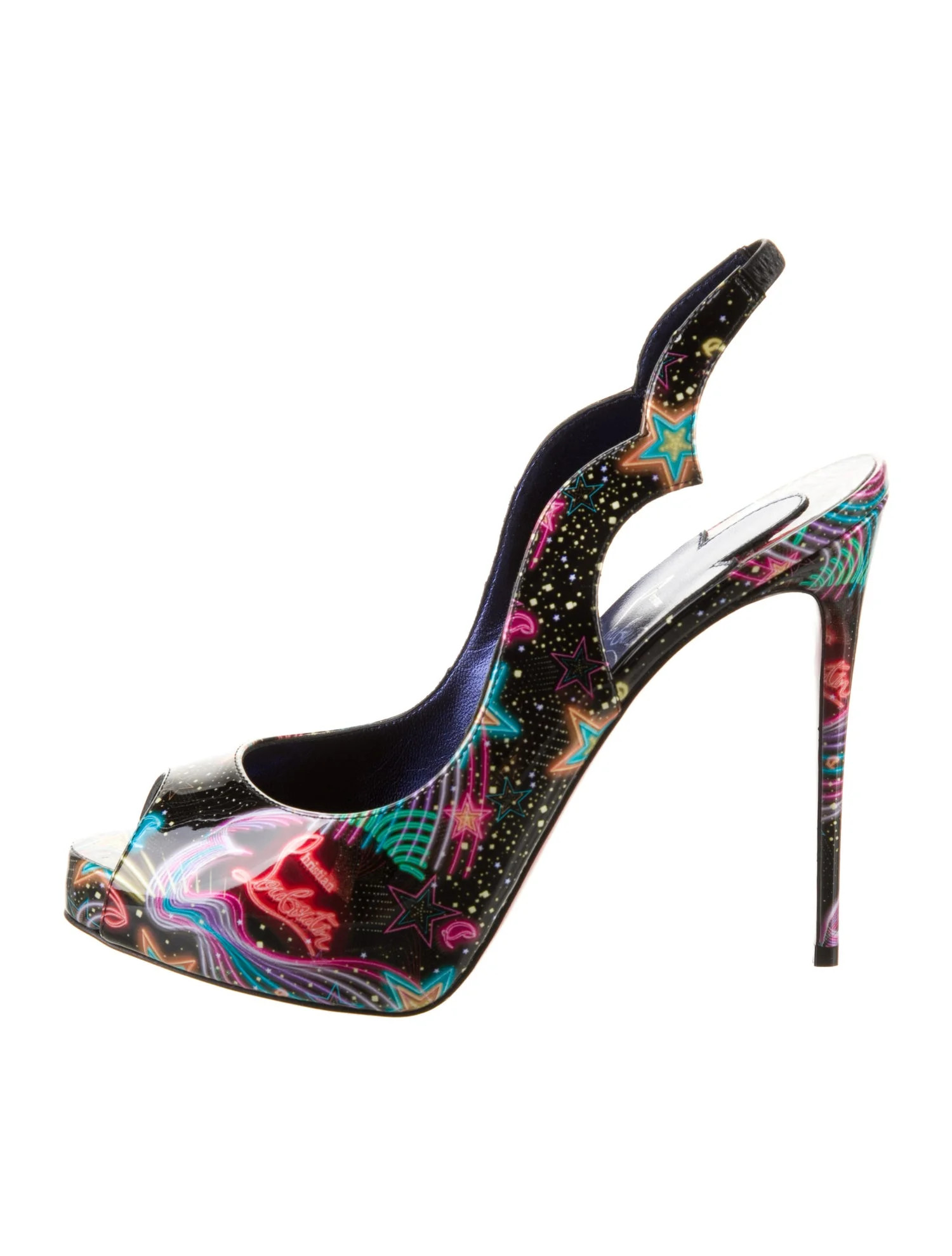 Patent Leather Printed Slingback Sandals | The RealReal