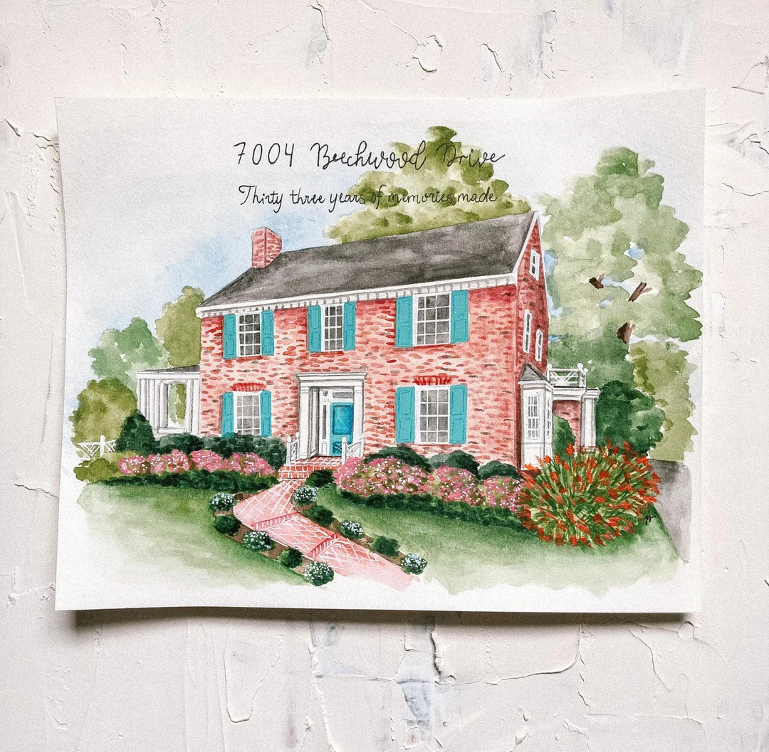 Hand Painted Watercolor House Portrait: New Home Gift First - Etsy | Etsy (US)