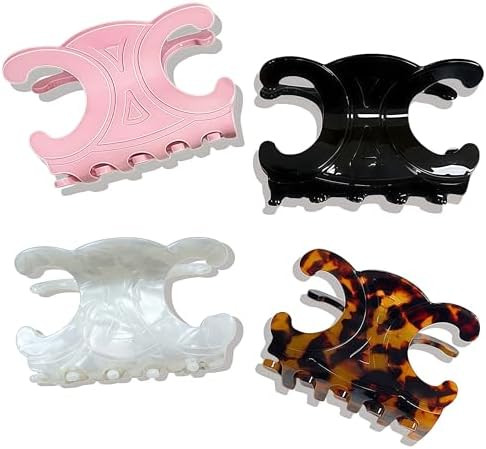 Premium Durable Acetate Butterfly Hair Clips, Celine Hair Clip, 4 Pack Medium Size Acetate Hair C... | Amazon (US)