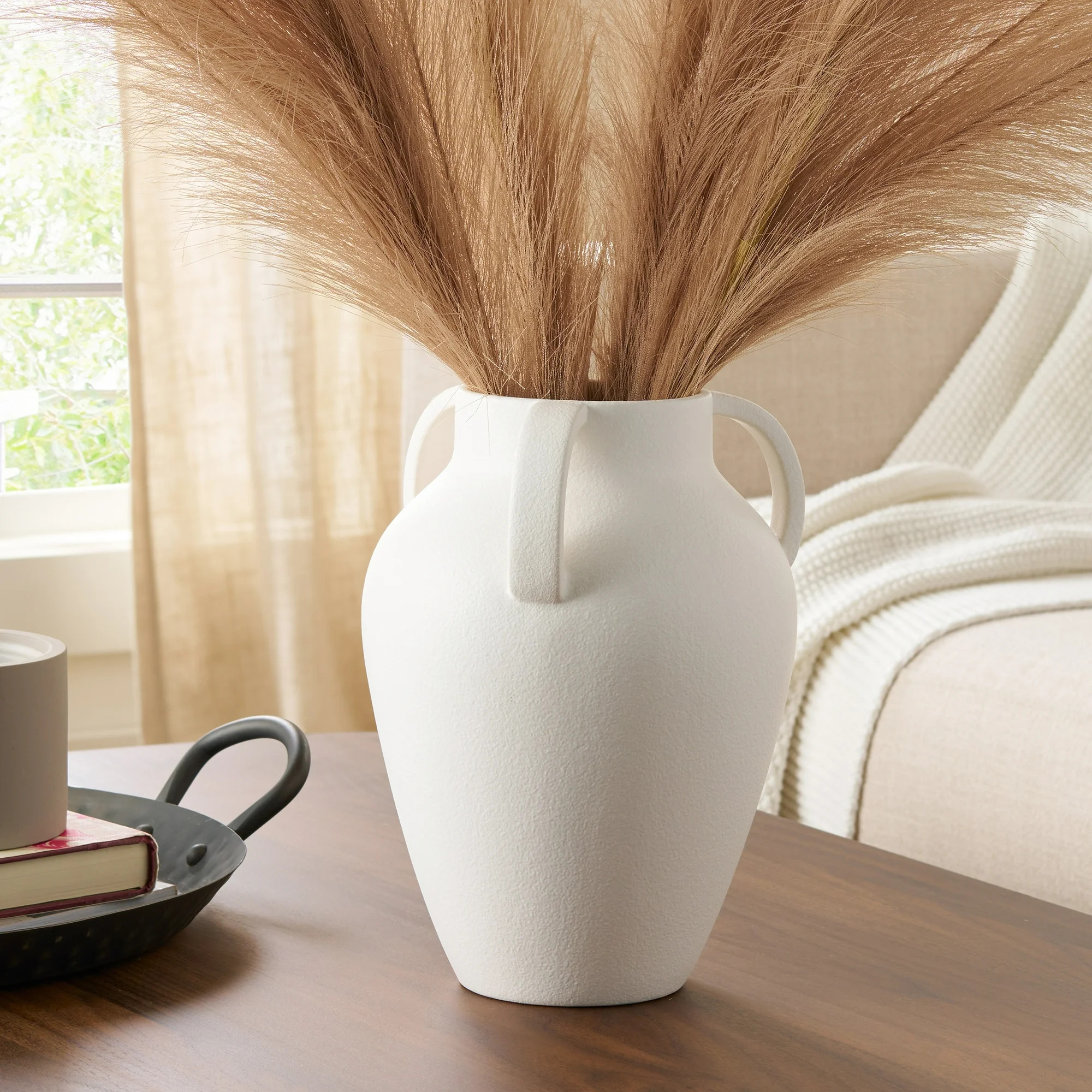 Better Homes & Gardens 9.8" White Handled Ceramic Vase | Walmart (US)
