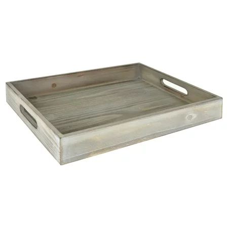 Better Homes & Gardens 16" x 12" x 2.5" Tabletop Wooden Tray, Gray Wash | Walmart (US)