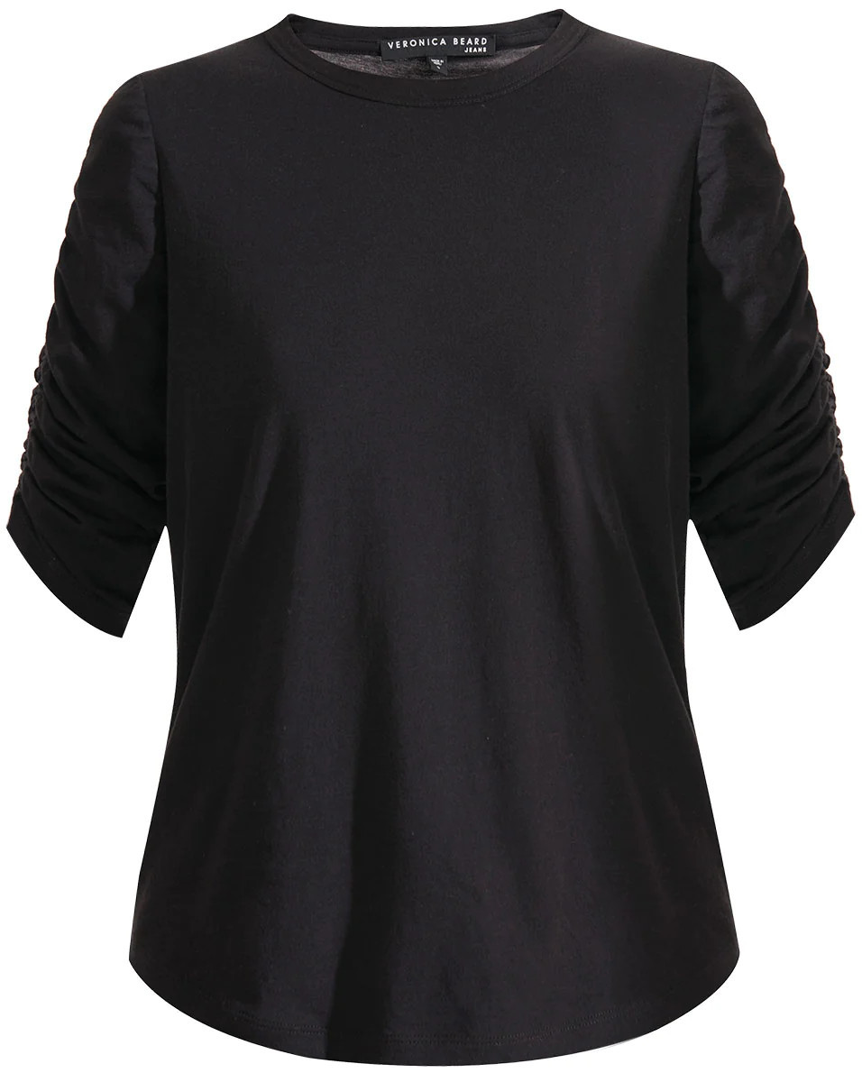 Waldorf Ruched-Sleeve Tee | Veronica Beard