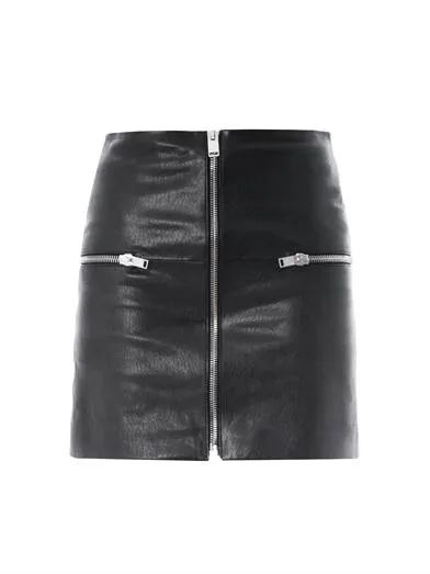 Zipped leather mini skirt | Matches (UK)