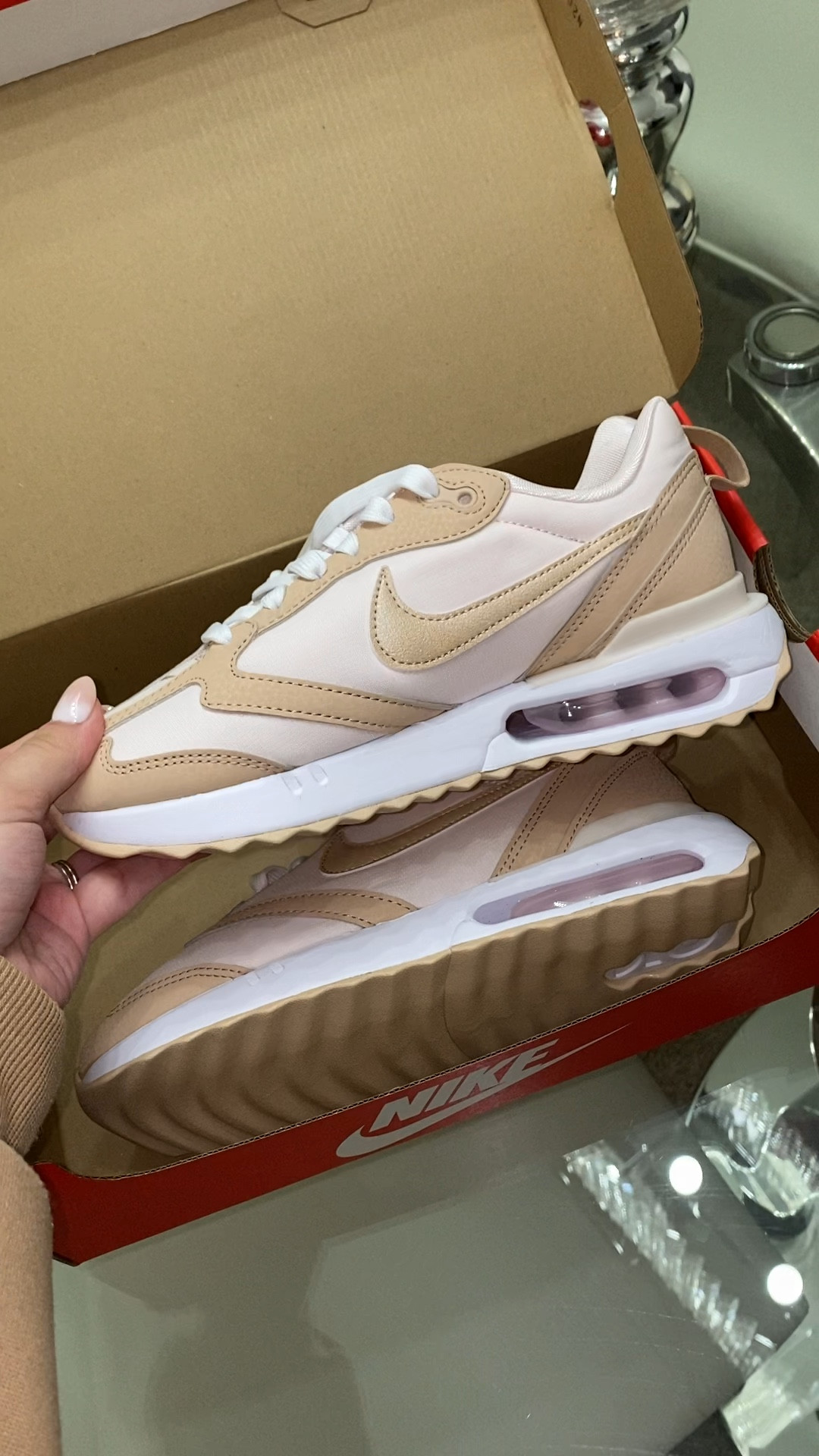 Nike Air Max Dawn Sneaker. My favorite sneakers ever. So comfortable + so cute! Loving the colors!
Color selected: Soft Pink/ Shimmer/ White
Currently ON SALE & Selling out so fast!!

Nike, sneakers, women, nude, nude sneakers 

#LTKunder100 #LTKsalealert #LTKGiftGuide